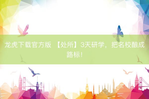 龙虎下载官方版 【处所】3天研学，把名校酿成路标！