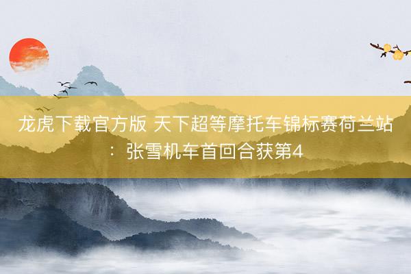 龙虎下载官方版 天下超等摩托车锦标赛荷兰站：张雪机车首回合获第4