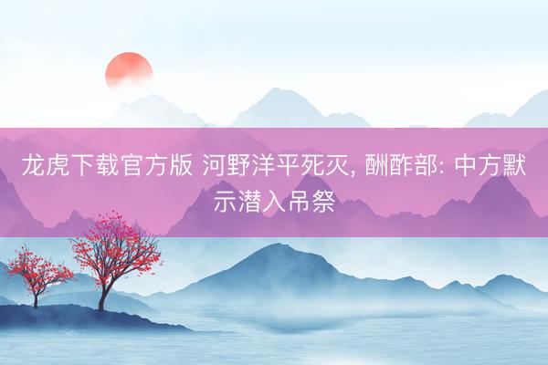 龙虎下载官方版 河野洋平死灭, 酬酢部: 中方默示潜入吊祭