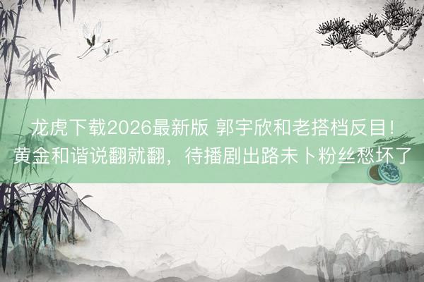 龙虎下载2026最新版 郭宇欣和老搭档反目！黄金和谐说翻就翻，待播剧出路未卜粉丝愁坏了