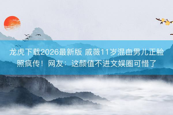 龙虎下载2026最新版 戚薇11岁混血男儿正脸照疯传！网友：这颜值不进文娱圈可惜了